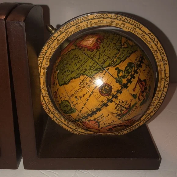 Vintage MCM Rotating Globe Bookends made in Italy - Picture 3 of 10